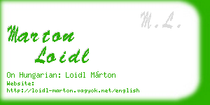 marton loidl business card